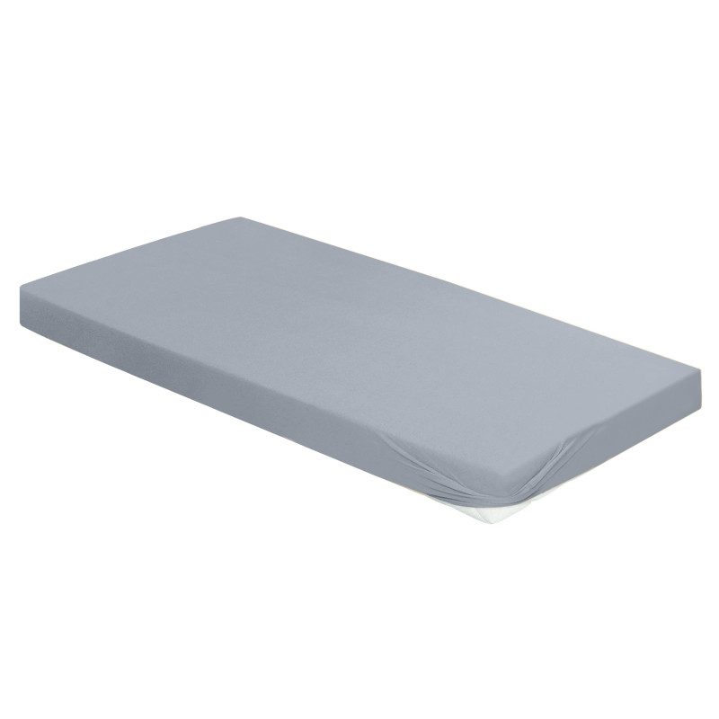 Spannbettlaken in grau bezogen