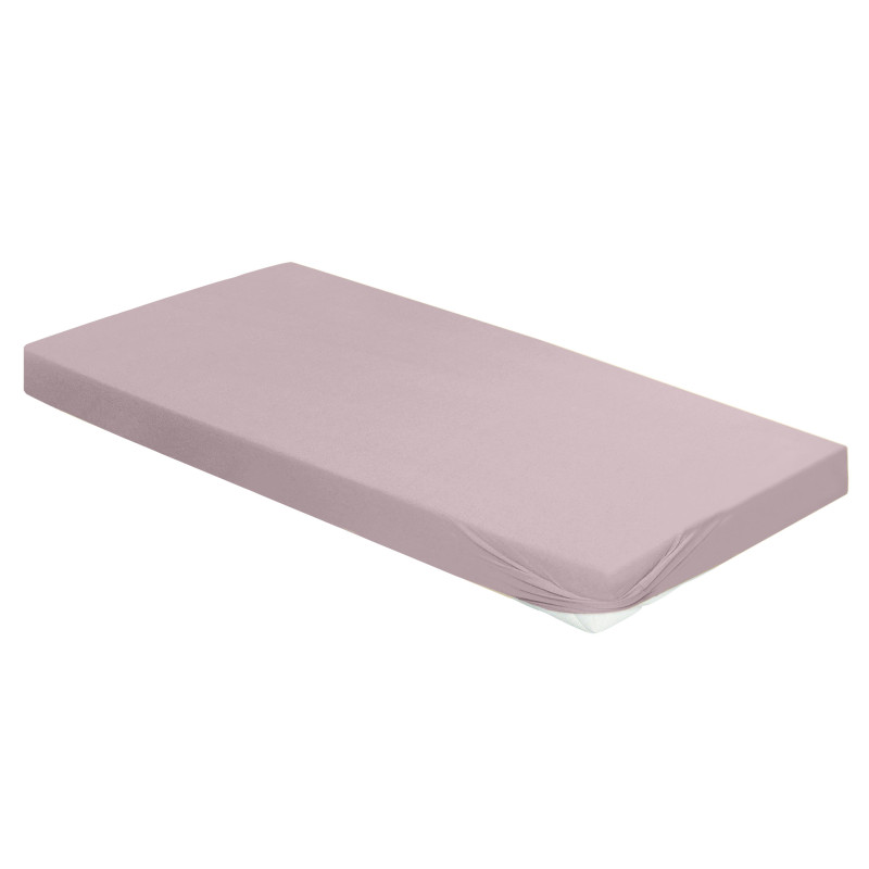 Spannbettlaken in rosa bezogen