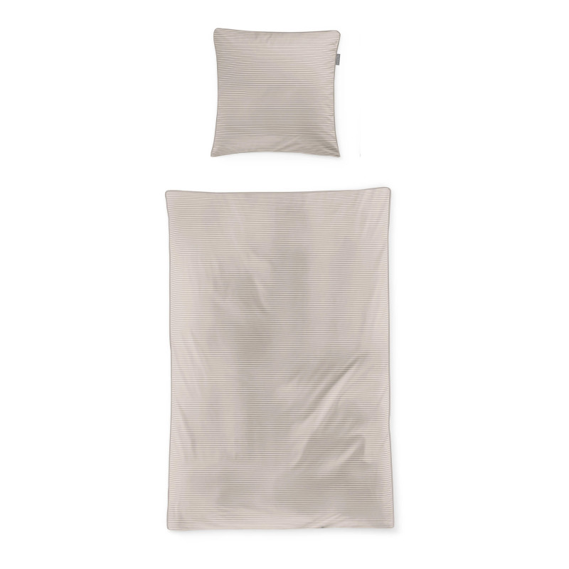 Satin Bettwäsche in natur gestreift