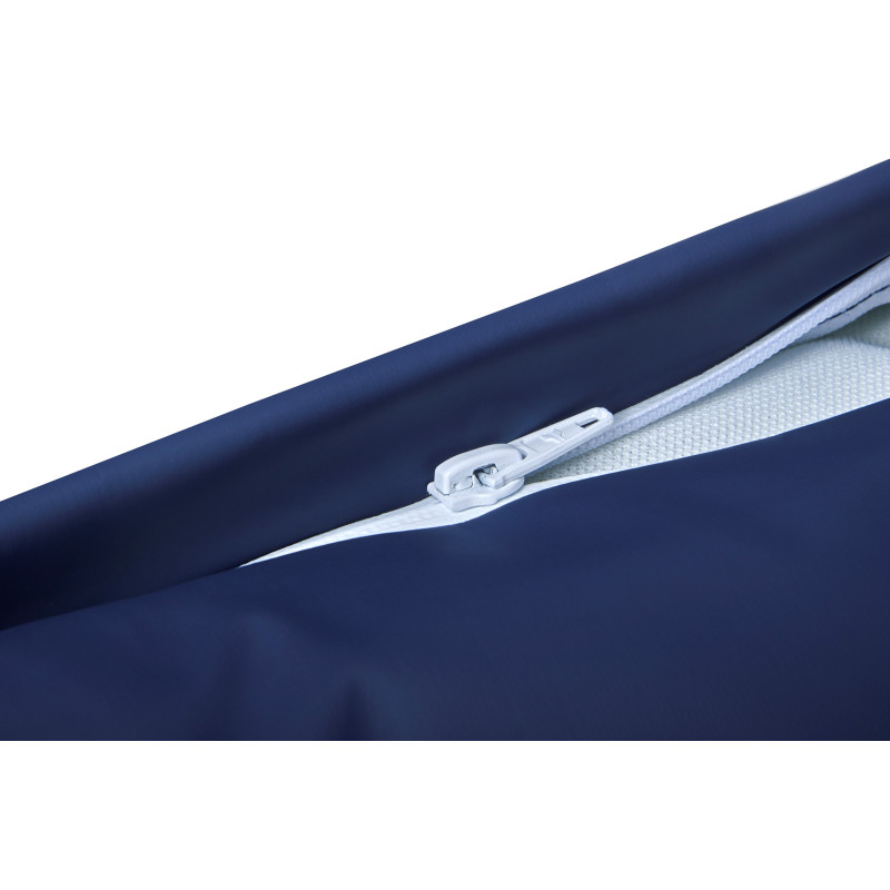 Weißer Reißverschluss des VISKOLASTIC® Flockenkissens mit abwischbarem PERLASTIC®-Bezug